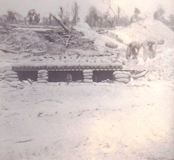 Engineers sandbagging a three-man bunker at Thien Ngon. Photo by Juan Moreno And this is what the camp looked like finished in 1968: 